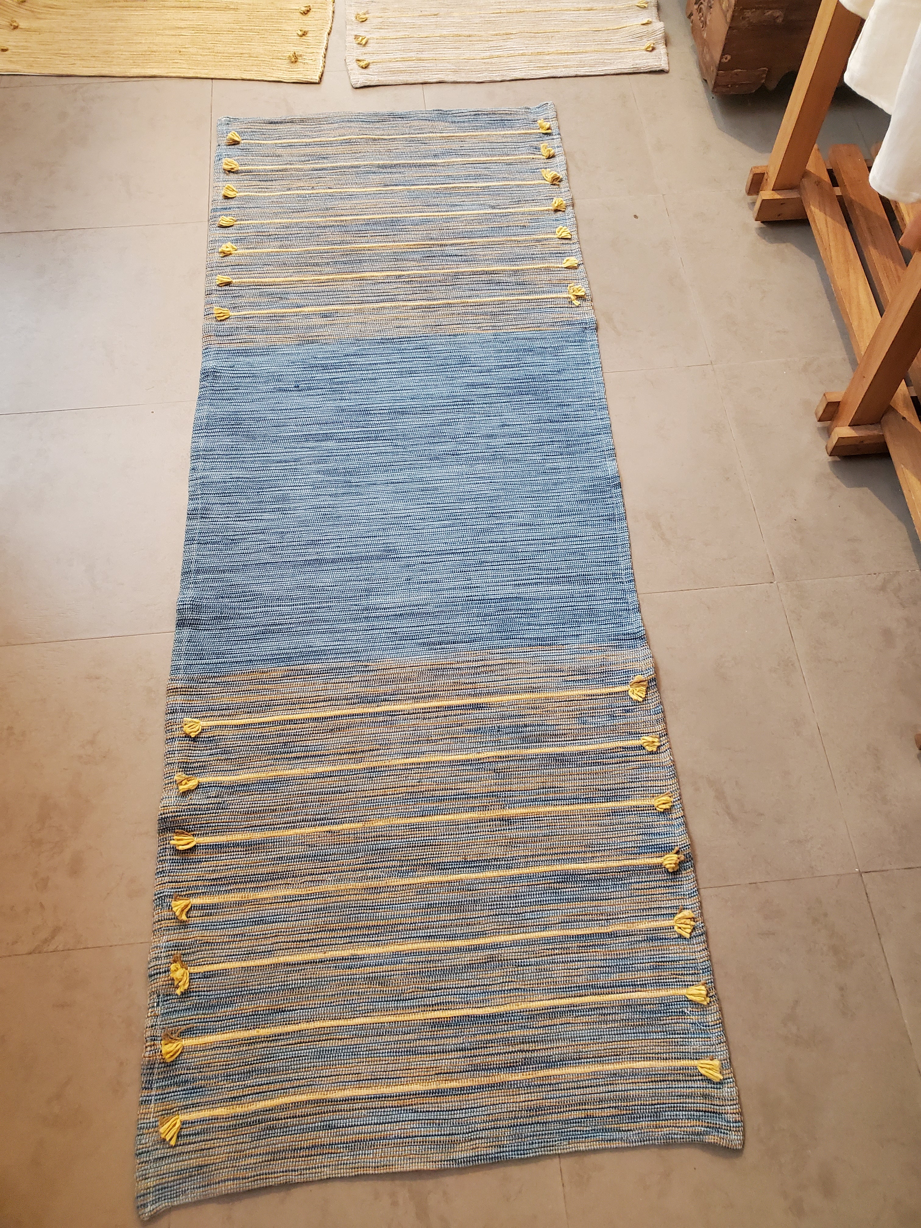 Organic Yoga Mat-- Badri Sukhina [Indigo + Turmeric]